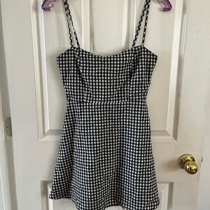 by the way. Black & White Gingham Mini Dress